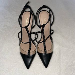 Aldo Black Studded Stiletto Heels‎